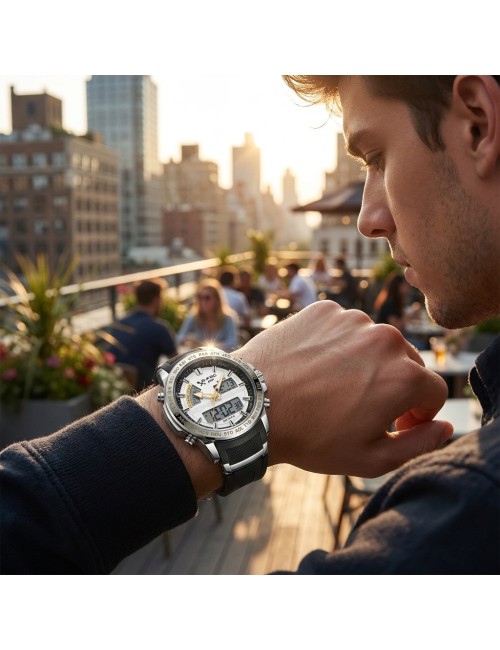 Reloj G-force Al190 Deportivo Doble Hora + Estuche Premium