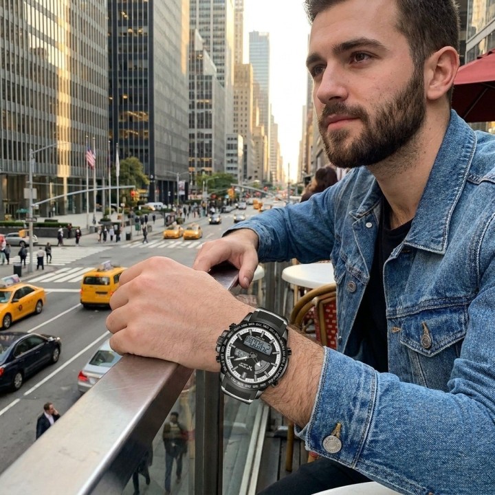Reloj G-force Al190 Deportivo Doble Hora + Estuche Premium