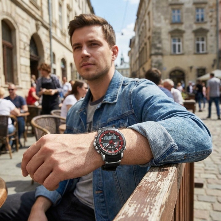 Reloj G-force Al190 Deportivo Doble Hora + Estuche Premium
