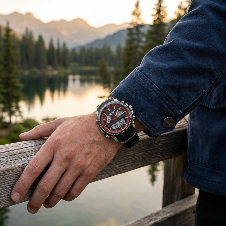 Reloj G-force Al190 Deportivo Doble Hora + Estuche Premium