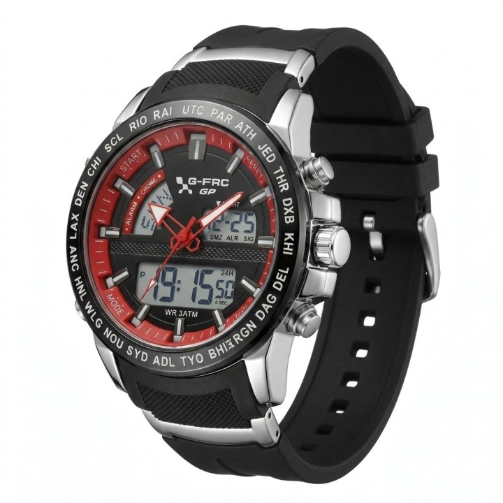 Reloj G-force Al190 Deportivo Doble Hora + Estuche Premium