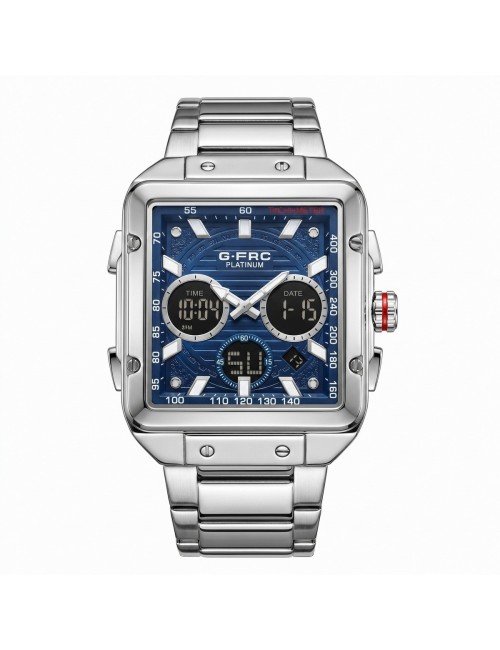 Reloj G-force Al193 Doble Hora En Acero + Estuche Premium