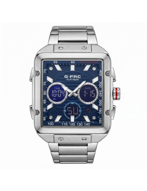 Reloj G-force Al193 Doble Hora En Acero + Estuche Premium