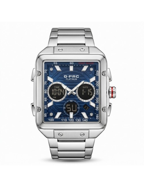 Reloj G-force Al193 Doble Hora En Acero + Estuche Premium