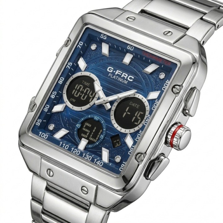 Reloj G-force Al193 Doble Hora En Acero + Estuche Premium