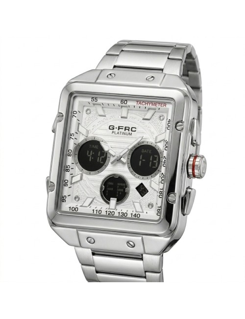 Reloj G-force Al193 Doble Hora En Acero + Estuche Premium