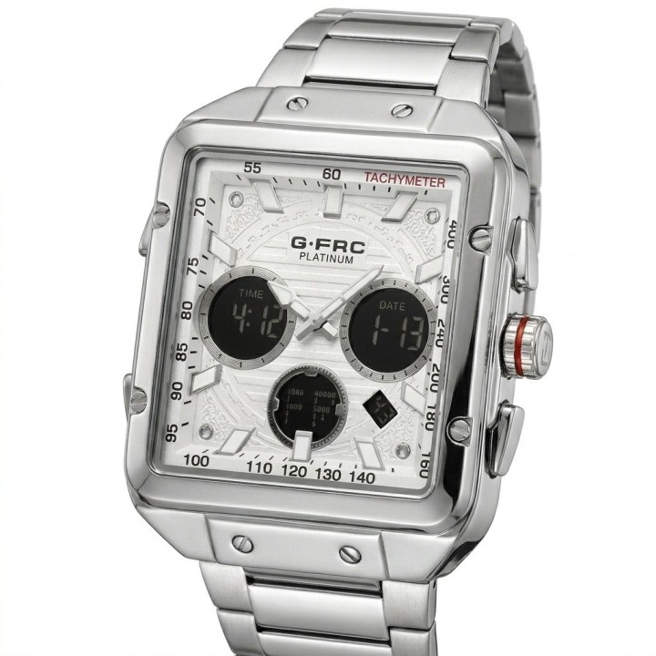 Reloj G-force Al193 Doble Hora En Acero + Estuche Premium