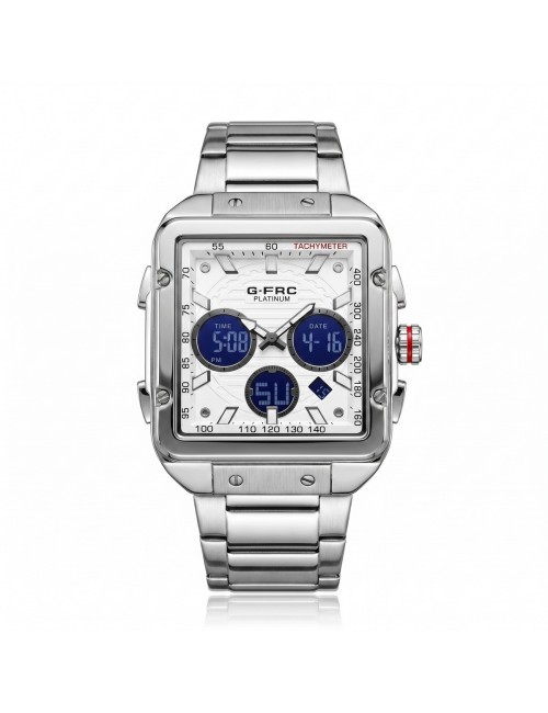 Reloj G-force Al193 Doble Hora En Acero + Estuche Premium