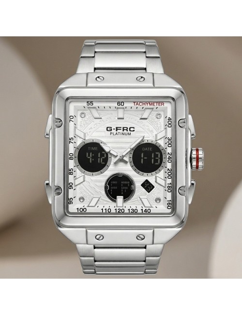 Reloj G-force Al193 Doble Hora En Acero + Estuche Premium