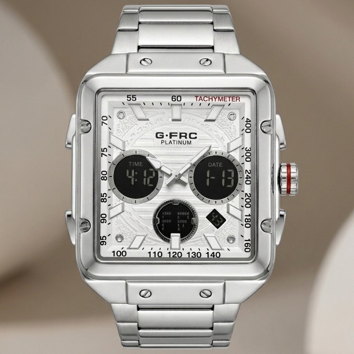 Reloj G-force Al193 Doble Hora En Acero + Estuche Premium