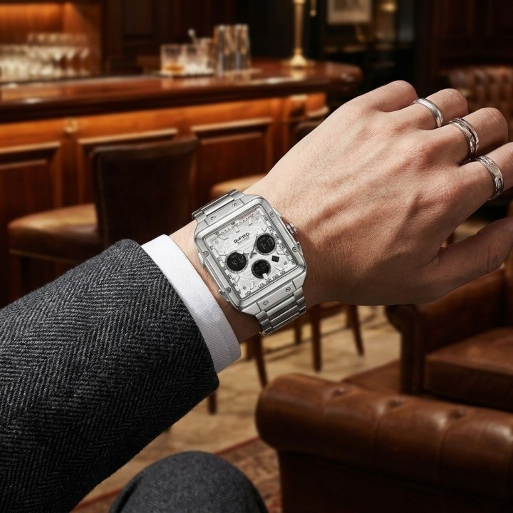 Reloj G-force Al193 Doble Hora En Acero + Estuche Premium