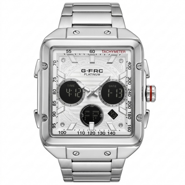 Reloj G-force Al193 Doble Hora En Acero + Estuche Premium