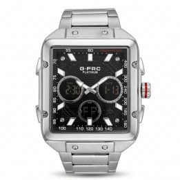 Reloj G-force Al193 Doble Hora En Acero + Estuche Premium