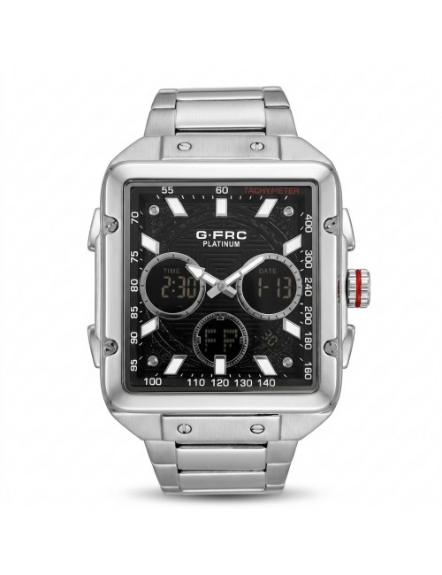 Reloj G-force Al193 Doble Hora En Acero + Estuche Premium