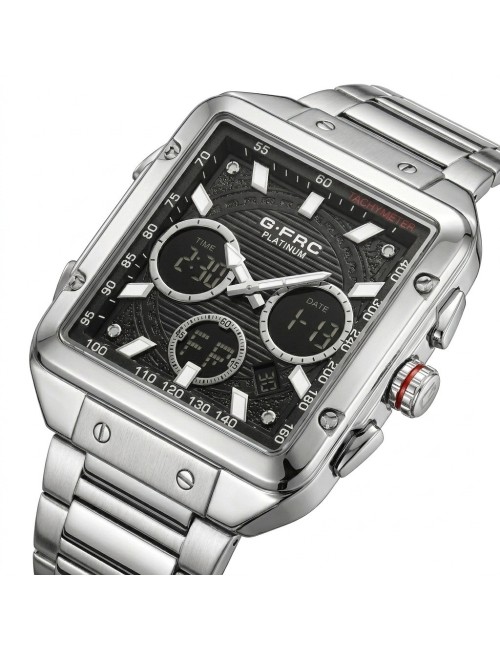 Reloj G-force Al193 Doble Hora En Acero + Estuche Premium