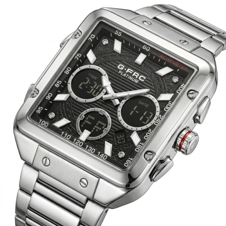 Reloj G-force Al193 Doble Hora En Acero + Estuche Premium