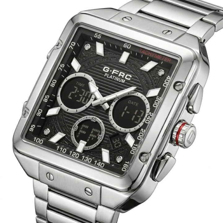 Reloj G-force Al193 Doble Hora En Acero + Estuche Premium