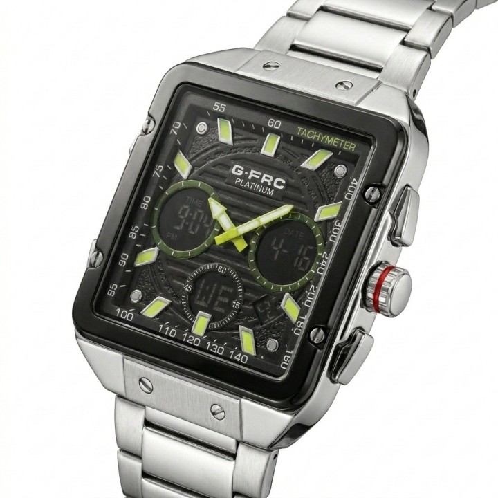 Reloj G-force Al193 Doble Hora En Acero + Estuche Premium