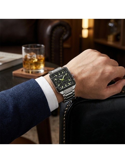 Reloj G-force Al193 Doble Hora En Acero + Estuche Premium