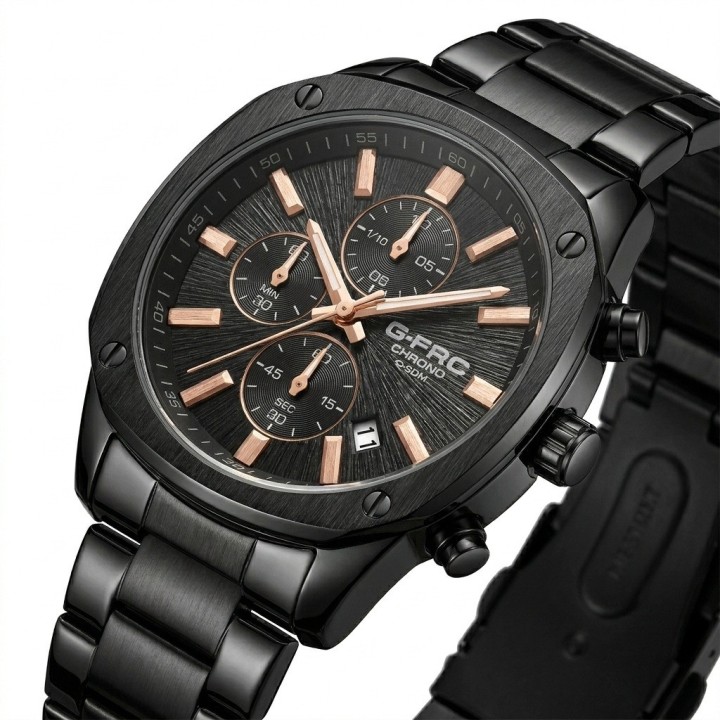 Reloj G-force Gr8490 Cronógrafo De Acero + Estuche Premium