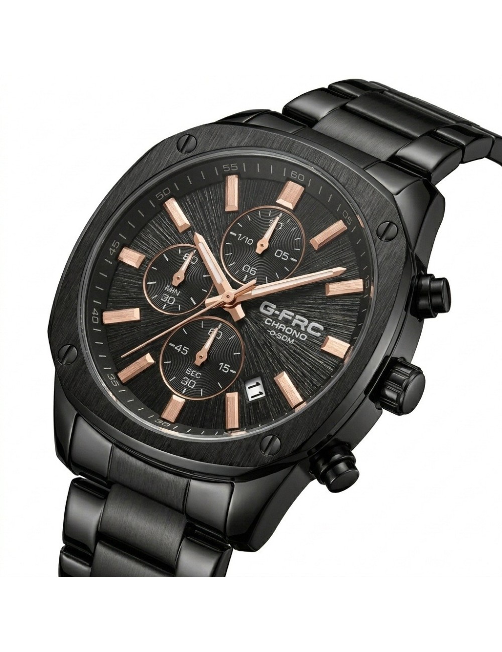 Reloj G-force Gr8490 Cronógrafo De Acero + Estuche Premium