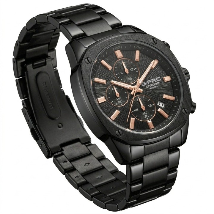 Reloj G-force Gr8490 Cronógrafo De Acero + Estuche Premium