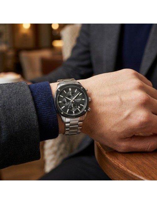 Reloj G-force Gr8490 Cronógrafo De Acero + Estuche Premium