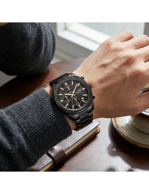 Reloj G-force Gr8490 Cronógrafo De Acero + Estuche Premium