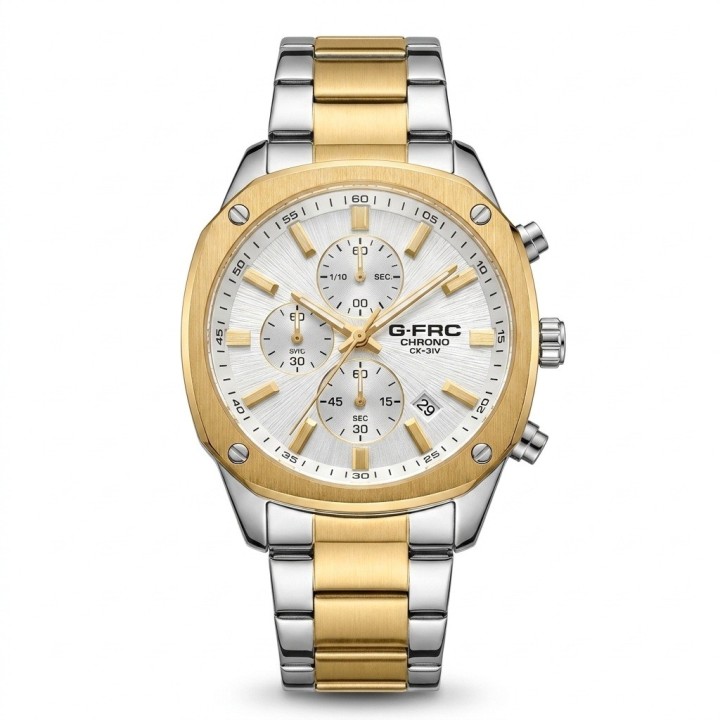 Reloj G-force Gr8490 Cronógrafo De Acero + Estuche Premium