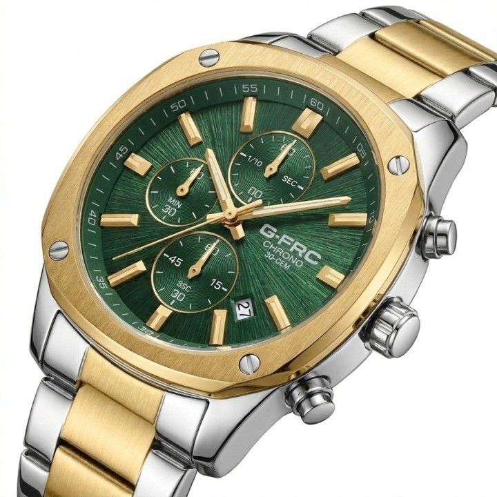 Reloj G-force Gr8490 Cronógrafo De Acero + Estuche Premium
