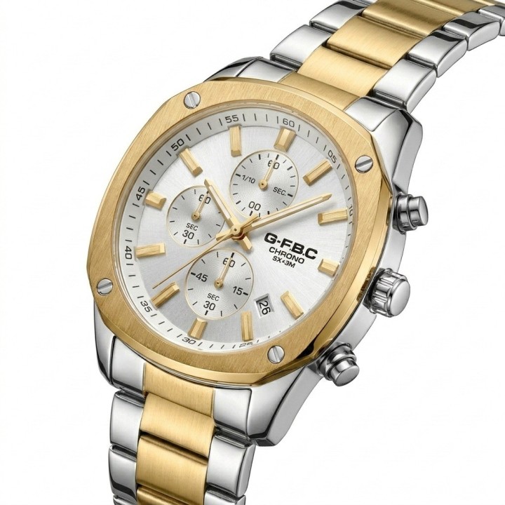 Reloj G-force Gr8490 Cronógrafo De Acero + Estuche Premium