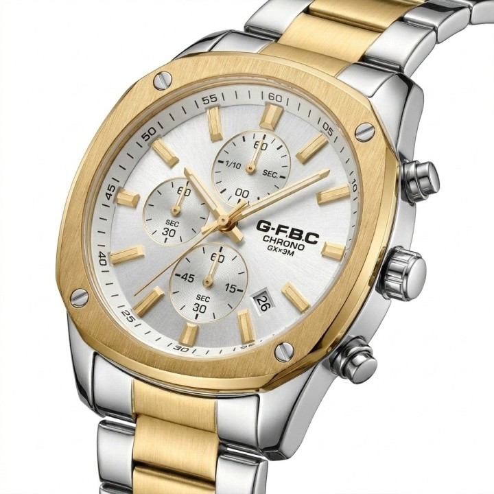 Reloj G-force Gr8490 Cronógrafo De Acero + Estuche Premium
