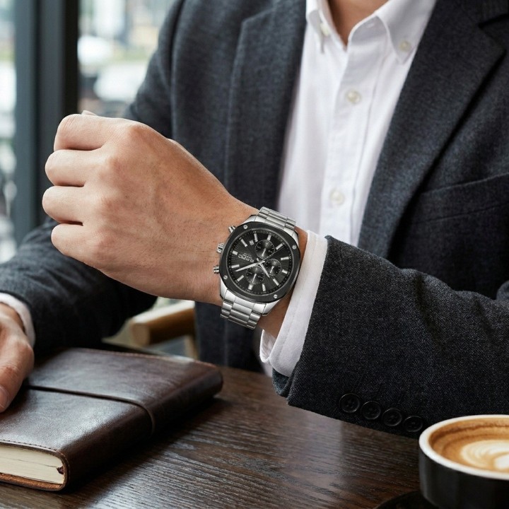 Reloj G-force Gr8490 Cronógrafo De Acero + Estuche Premium