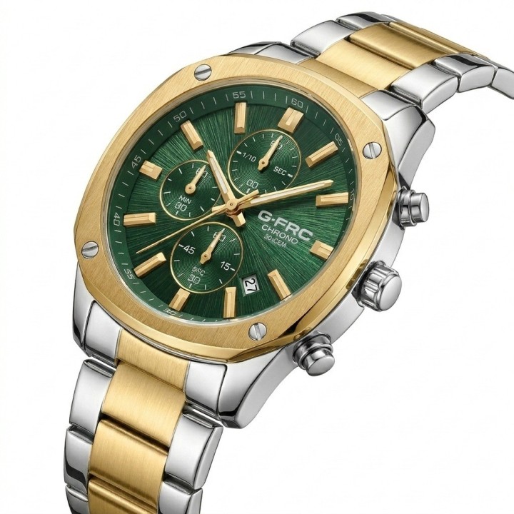 Reloj G-force Gr8490 Cronógrafo De Acero + Estuche Premium