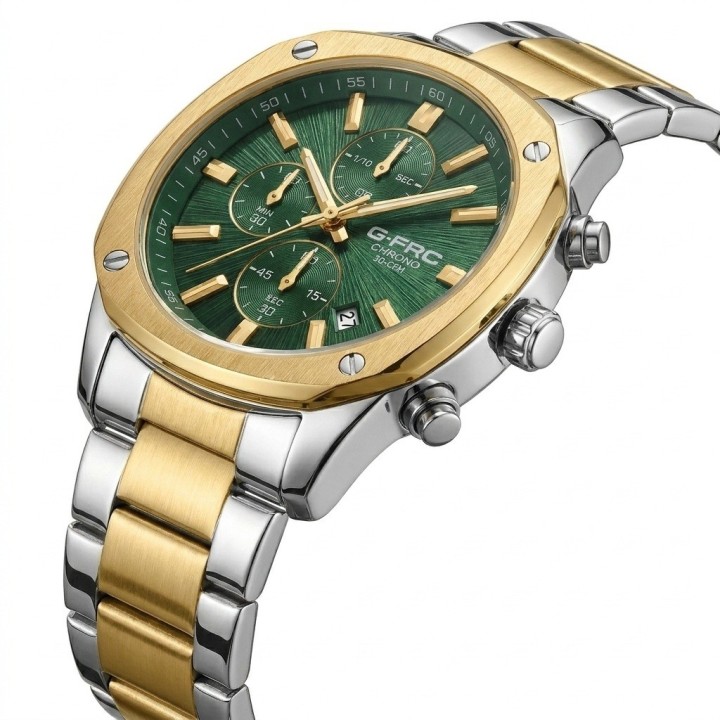 Reloj G-force Gr8490 Cronógrafo De Acero + Estuche Premium