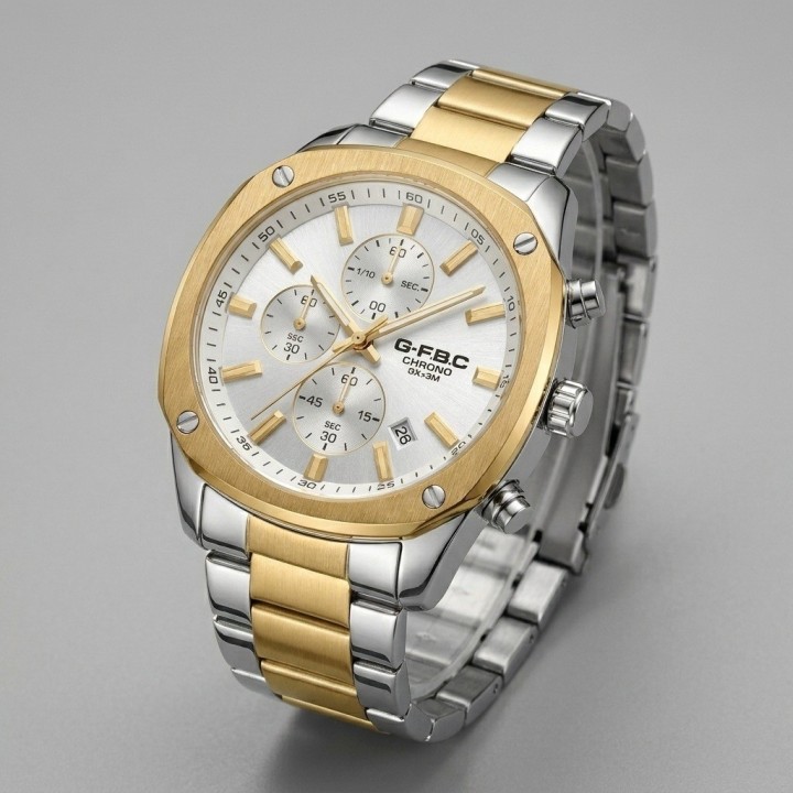 Reloj G-force Gr8490 Cronógrafo De Acero + Estuche Premium