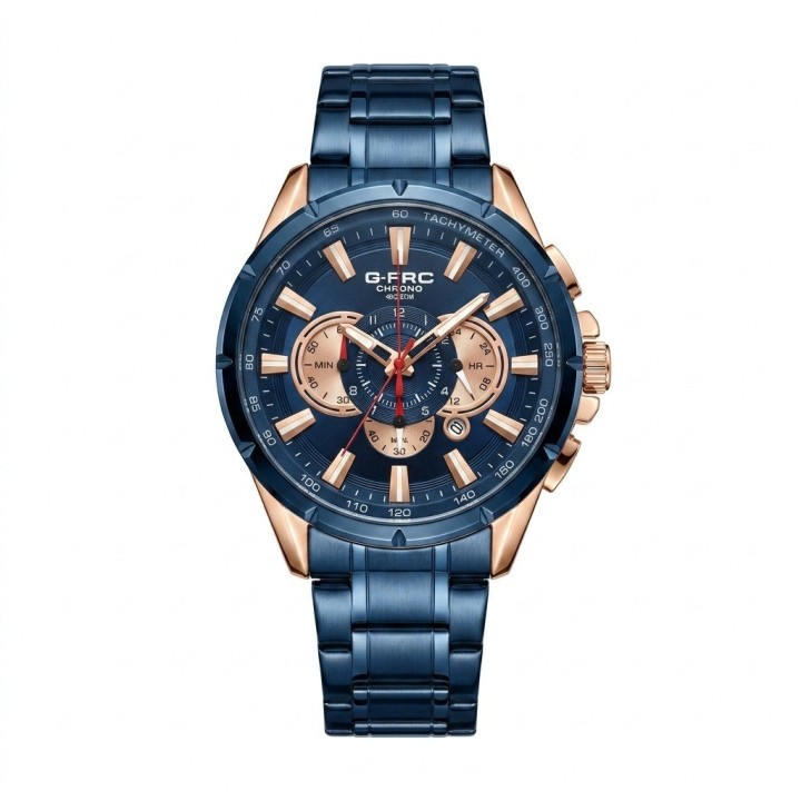 Reloj G-force Gr8363 Cronógrafo De Acero + Estuche Premium
