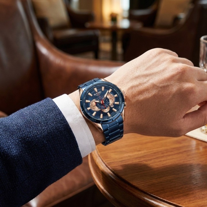 Reloj G-force Gr8363 Cronógrafo De Acero + Estuche Premium