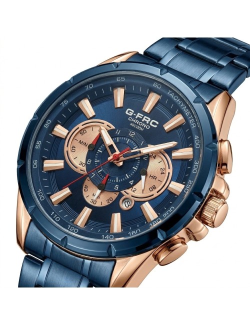 Reloj G-force Gr8363 Cronógrafo De Acero + Estuche Premium