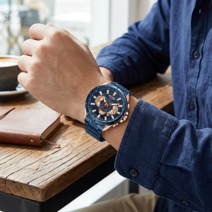 Reloj G-force Gr8363 Cronógrafo De Acero + Estuche Premium