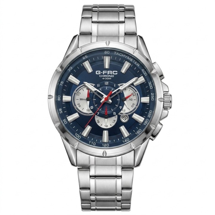 Reloj G-force Gr8363 Cronógrafo De Acero + Estuche Premium