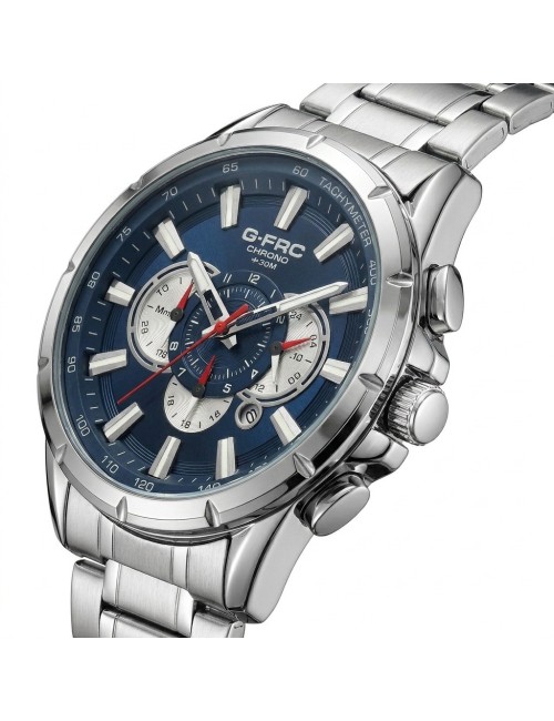 Reloj G-force Gr8363 Cronógrafo De Acero + Estuche Premium