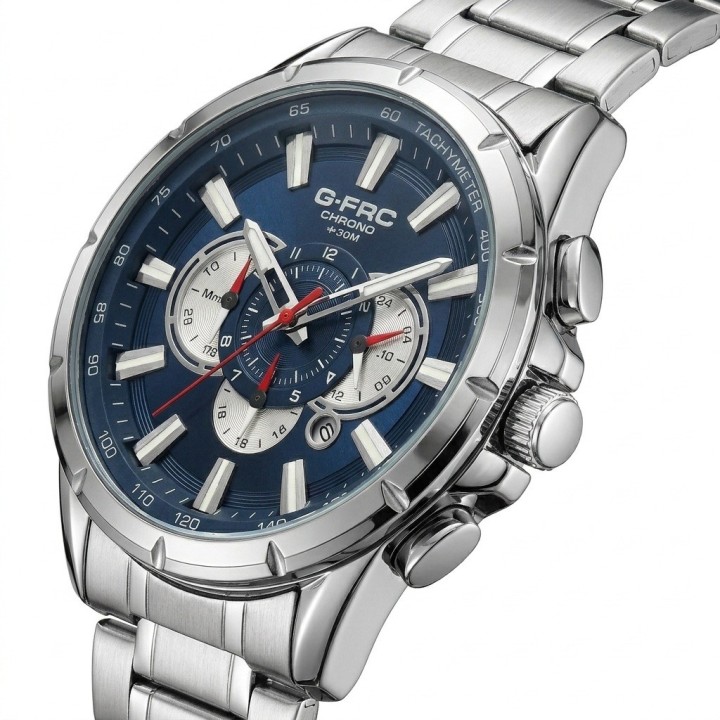 Reloj G-force Gr8363 Cronógrafo De Acero + Estuche Premium