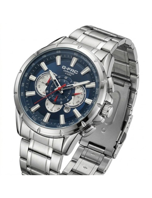 Reloj G-force Gr8363 Cronógrafo De Acero + Estuche Premium