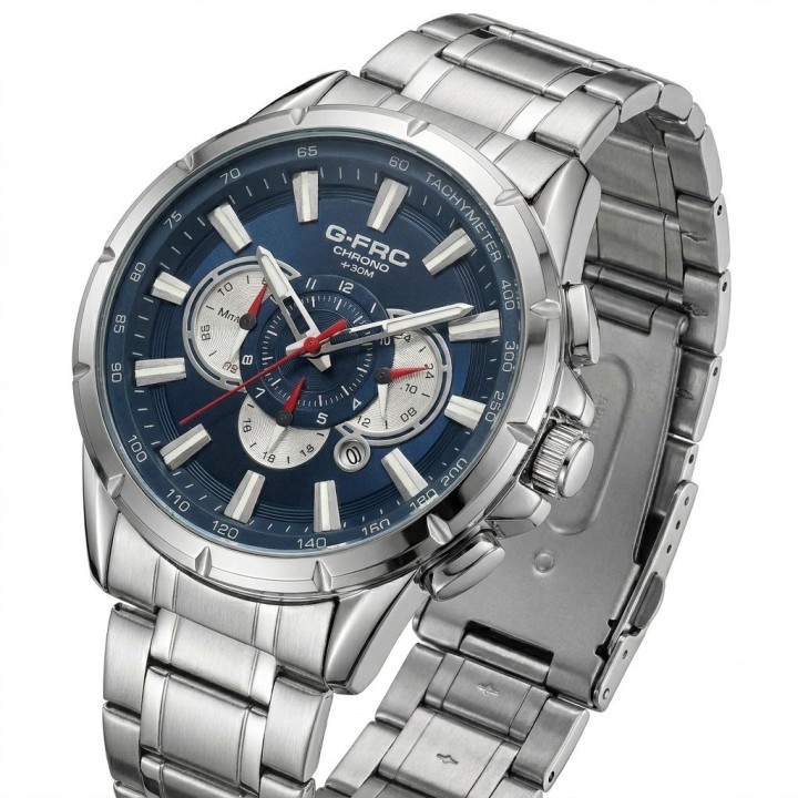 Reloj G-force Gr8363 Cronógrafo De Acero + Estuche Premium