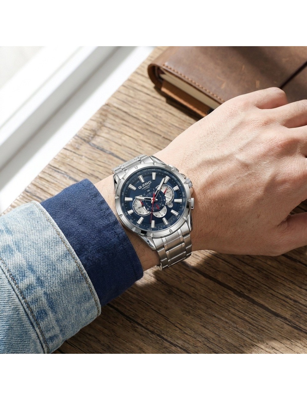 Reloj G-force Gr8363 Cronógrafo De Acero + Estuche Premium