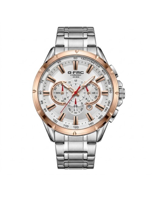 Reloj G-force Gr8363 Cronógrafo De Acero + Estuche Premium