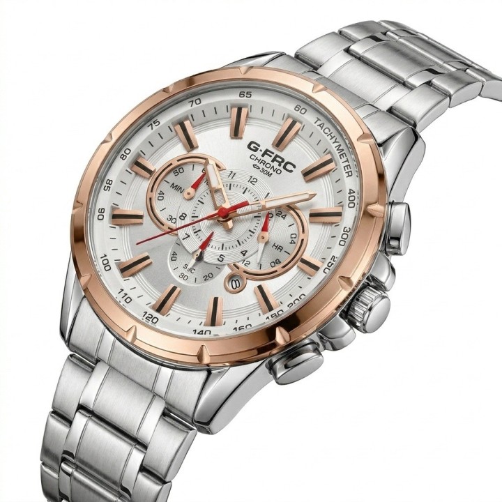 Reloj G-force Gr8363 Cronógrafo De Acero + Estuche Premium