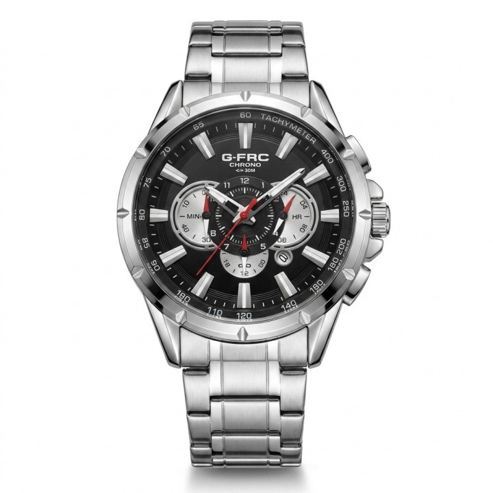 Reloj G-force Gr8363 Cronógrafo De Acero + Estuche Premium