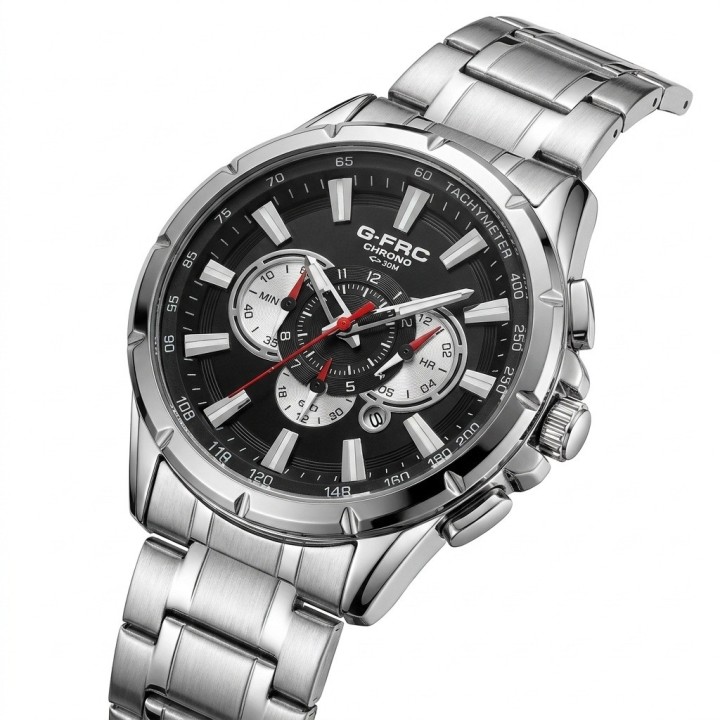 Reloj G-force Gr8363 Cronógrafo De Acero + Estuche Premium